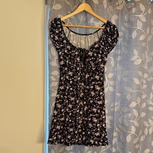 No Boundaries Black Floral Dress